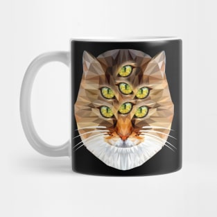 Cool magic funny Cat lustige Katze Cats Katzenaugen Polygon Mug